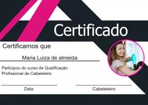 Certificado de Cabeleireiro Profissional para Editar Online