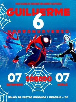 Convite Aniversário Aranhaverso com Miles Morales para Editar