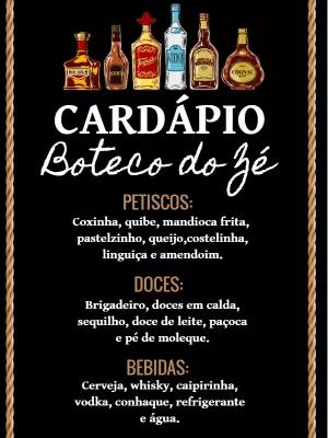 Cardápio de Aniversário Tema Boteco para Editar Online