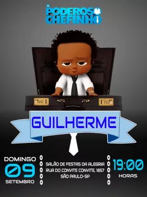 Convite Aniversário Poderoso Chefinho Negro para Editar Online