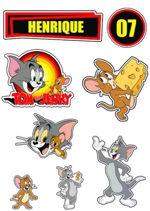 Topo de Bolo Tom e Jerry para Editar e Imprimir Grátis
