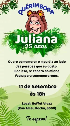 Convite Aniversário Juma Marruá com Tema Onça para Editar