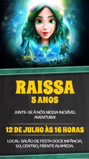 Convite Aniversário Mavka Aventura na Floresta para Editar
