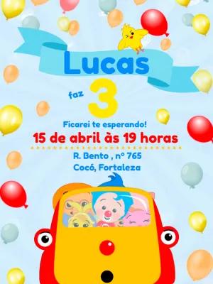 Convite de Aniversário Plim Plim Editável Online