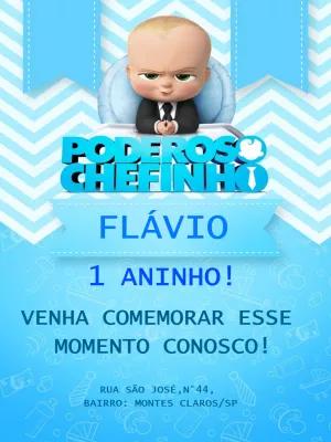 Convite Aniversário Poderoso Chefinho para Editar Online