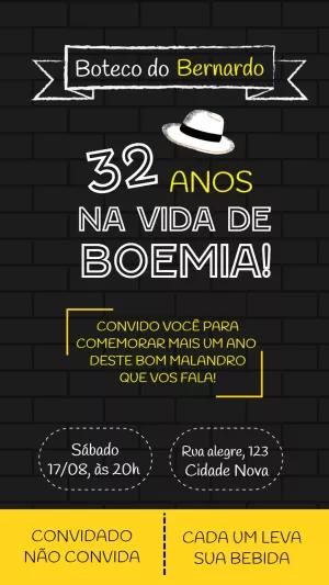 Convite de Aniversário Tema Boteco para Editar Online