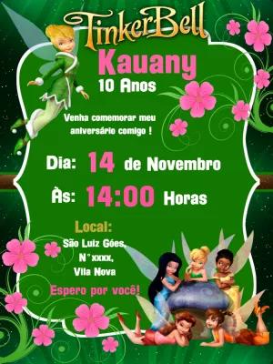 Convite de Aniversário Tinker Bell para Editar Online