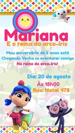 Convite Aniversário Vera e o Reino do Arco Íris para Editar