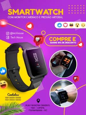 Folheto de Smartwatch Moderno para Editar Online