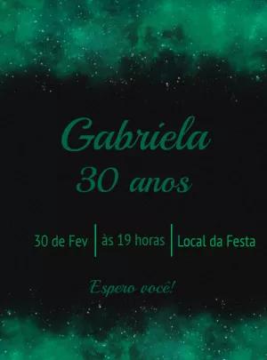 Convite de Aniversário Glitter Verde para Editar Online