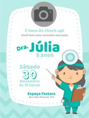 Convite Aniversário Doutora com Foto para Editar Online