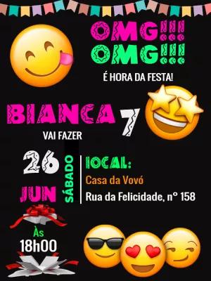 Convite de Aniversário Emoji Divertido para Editar Online