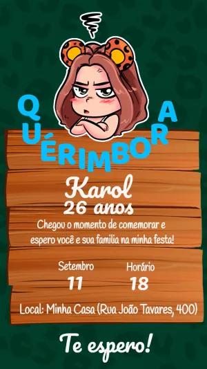 Convite Aniversário Juma Marruá Oncinha para Editar Online
