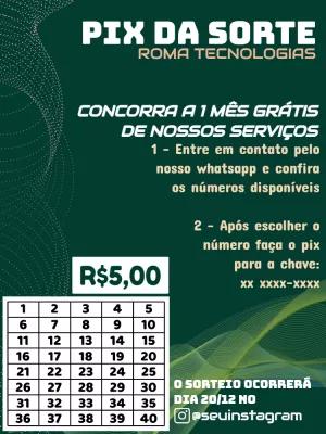 Flyer de Rifa Pix da Sorte Tecnologia Editável Online