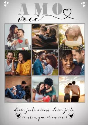 Quadro Colagem de Fotos de Namorados para Editar Online