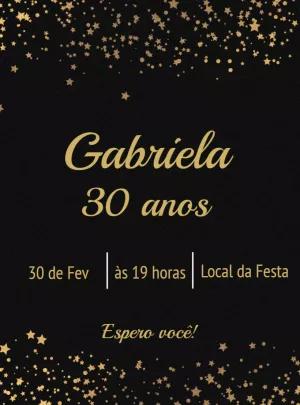 Convite de Aniversário Estrelas Douradas para Editar Online