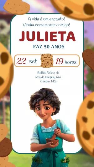 Convite Aniversário Encanto com Julieta para Editar Online