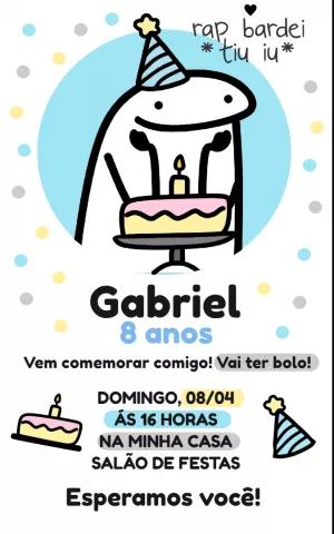 Convite de Aniversário Flork Menino para Editar Online