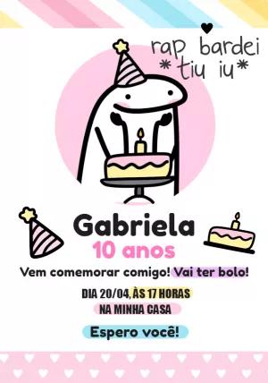 Convite de Aniversário Flork Menina para Editar Online