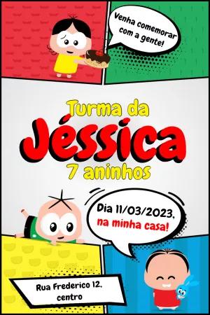 Convite de Aniversário Turma da Mônica para Editar Online