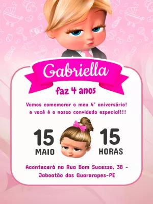 Convite de Aniversário Poderosa Chefinha para Editar Online