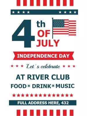 4th of July Invitation with Patriotic Elements to Edit Online
