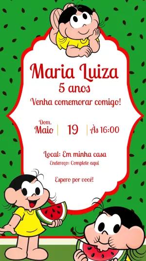 Convite de Aniversário Magali para Editar e Imprimir Online