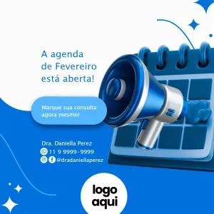 Post Agenda Aberta com Megafone para Editar Online