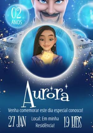 Convite de Aniversário Wish com Personagens para Editar Online