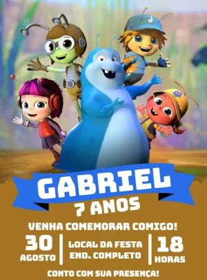 Convite de Aniversário Beat Bugs com Personagens para Editar