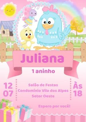 Convite Aniversário Galinha Pintadinha Candy para Editar Online