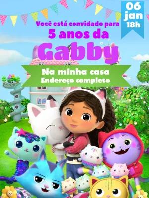 Convite Aniversário A Casa Mágica da Gabby para Editar Online
