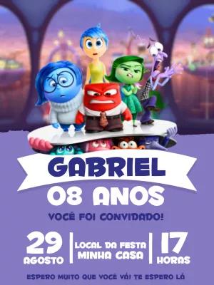 Convite Aniversário Divertida Mente para Editar Online