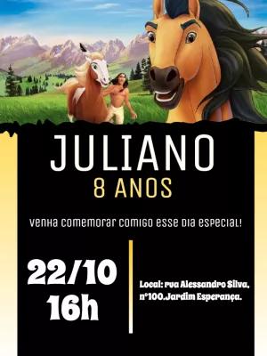 Convite de Aniversário Spirit o Corcel Indomável para Editar