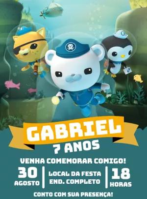 Convite de Aniversário Octonautas Editável Online para Imprimir