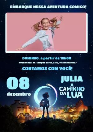 Convite Aniversário A Caminho da Lua com Foto para Editar Online