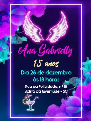 Convite de 15 Anos Estilo Euphoria Neon para Editar Online