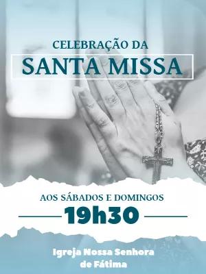 Folheto para Santa Missa Religioso para Editar Online