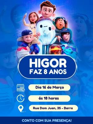 Convite Aniversário Ron Bugado com Personagens para Editar Online