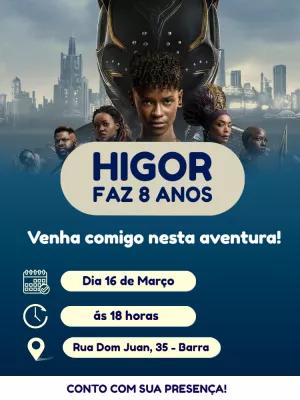 Convite de Aniversário Pantera Negra com Heróis para Editar Online