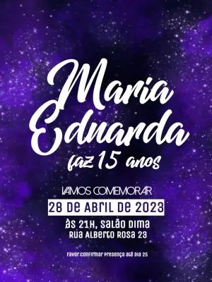 Convite de 15 Anos Tema Galáxia Roxo para Editar Online