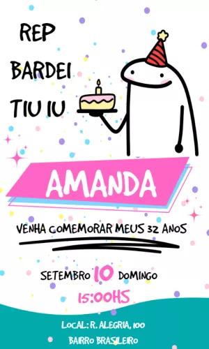 Convite de Aniversário Flork Meme Engraçado para Editar Online