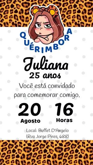 Convite Aniversário Oncinha Juma Marruá para Editar Online