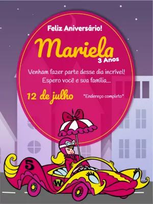 Convite de Aniversário Penélope Charmosa para Editar Online