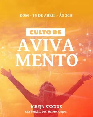 Convite para Culto de Avivamento para Editar Online