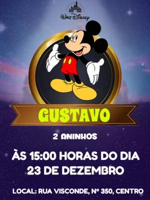 Convite de Aniversário Mickey Mouse para Editar Online