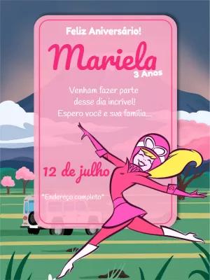 Convite de Aniversário Penélope Charmosa para Editar Online