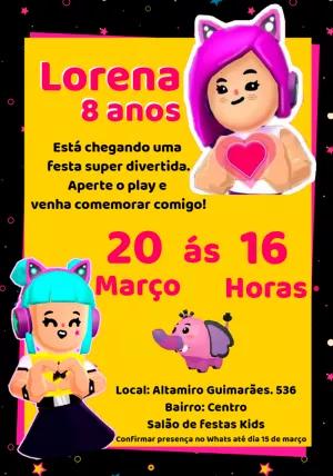 Convite de Aniversário PK XD com Personagens para Editar