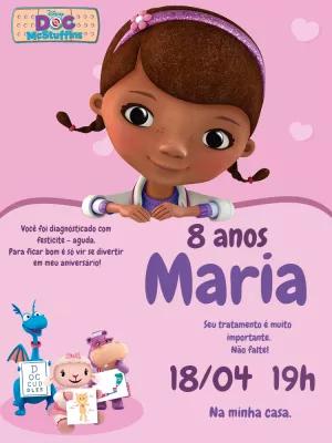 Convite de Aniversário Doutora Brinquedos para Editar Online