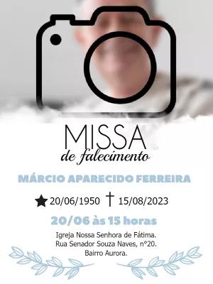Convite Missa de Falecimento com Foto para Editar Online